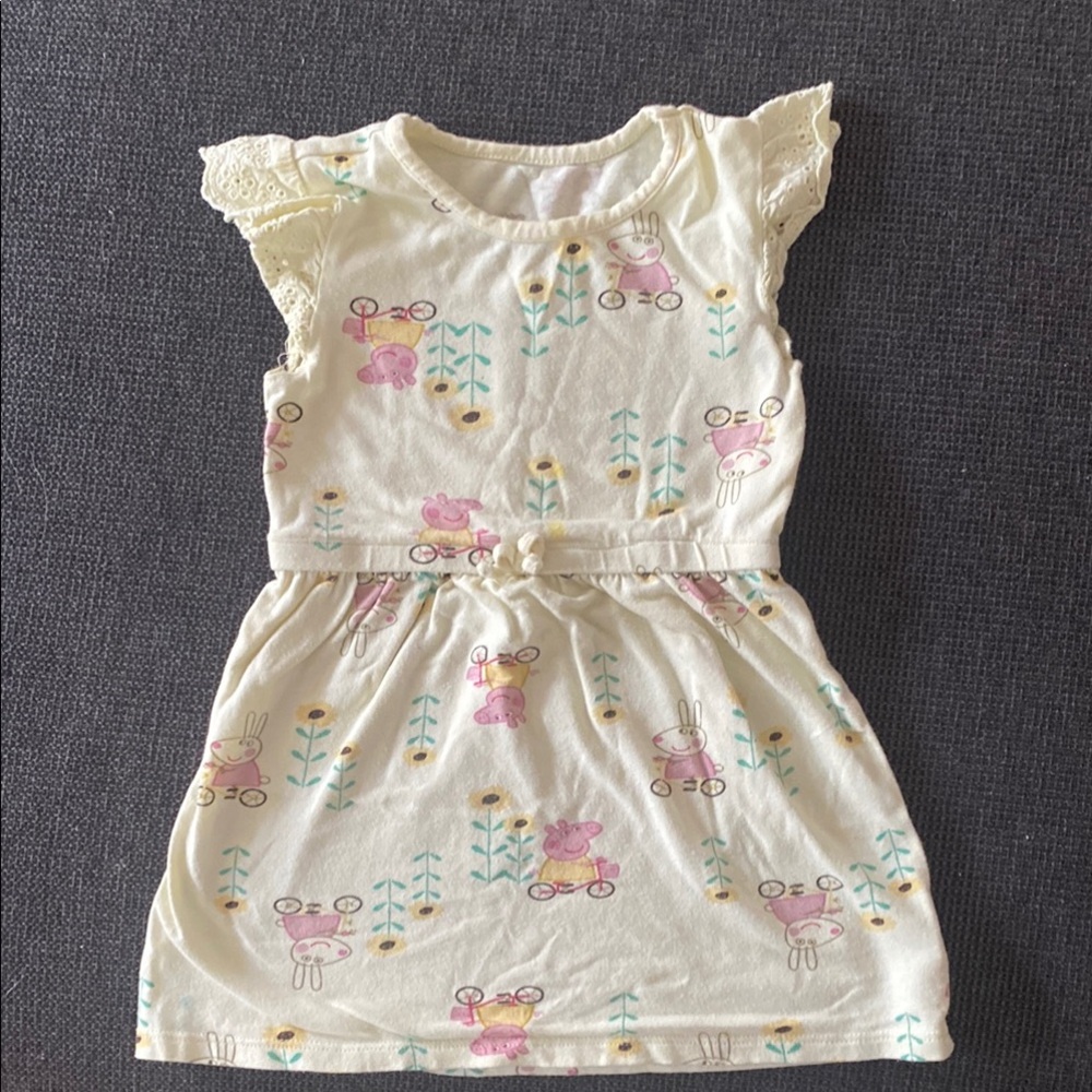 Charming Cream and Pink Kids Dress